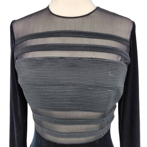 Vintage Warren Velvet & Sheer Column Dress - Picture 2 of 6